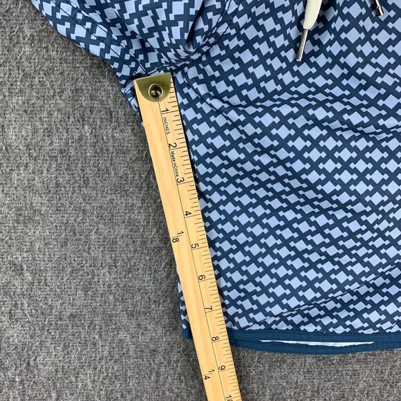 Fair Harbor Swim Trunks Mens Medium Blue Geometric Drawstring Lined 2 In 1 - Picture 9 of 13